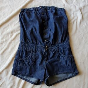 Jean short romper